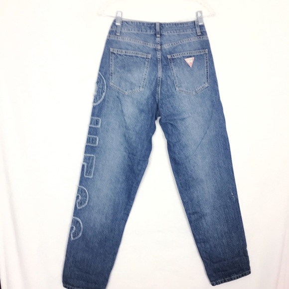 Guess Vintage High Rise Straight Denim Blue Jeans - Picture 6 of 8